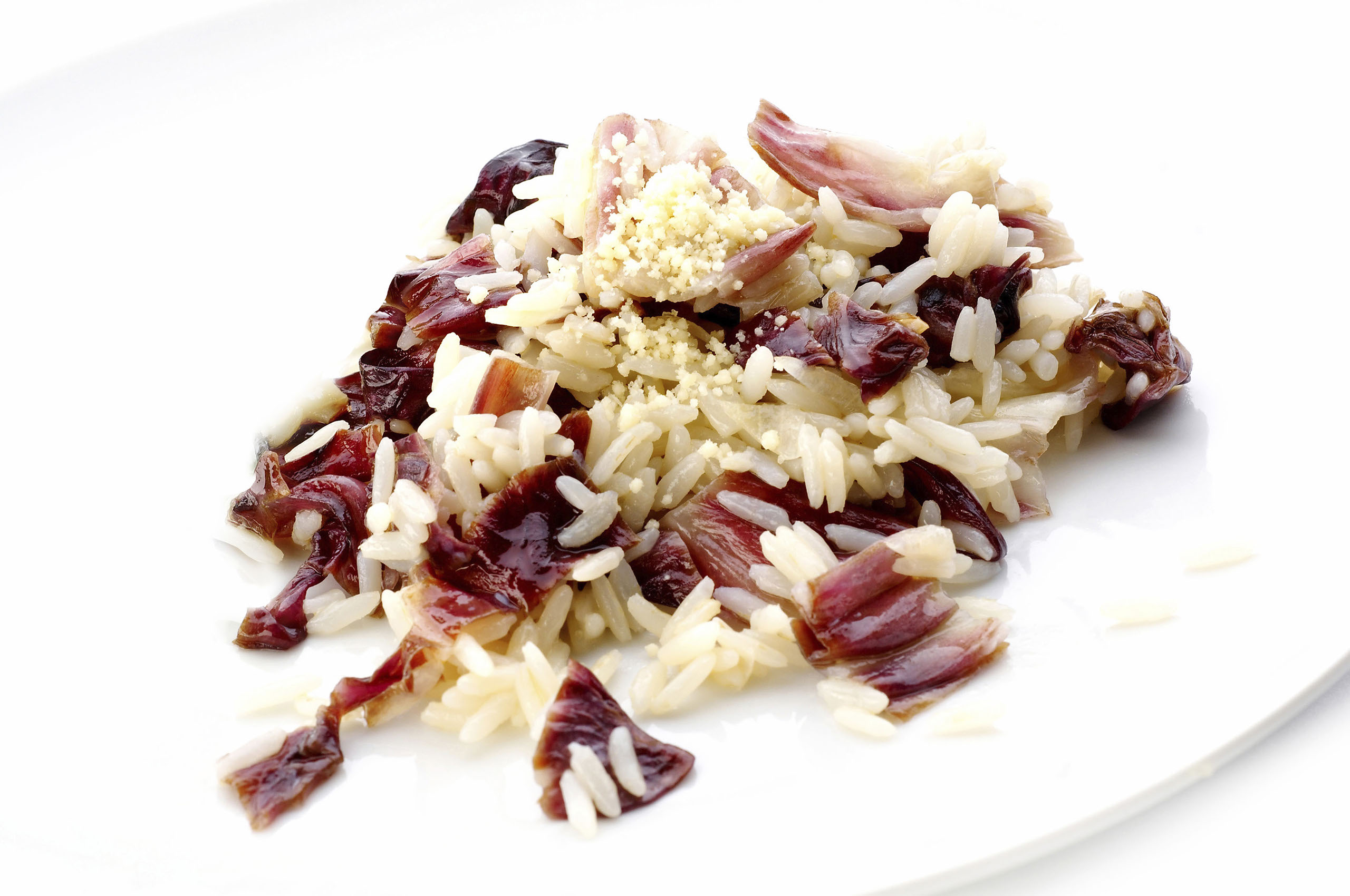 Risotto alla sola di capra, radicchio e porro